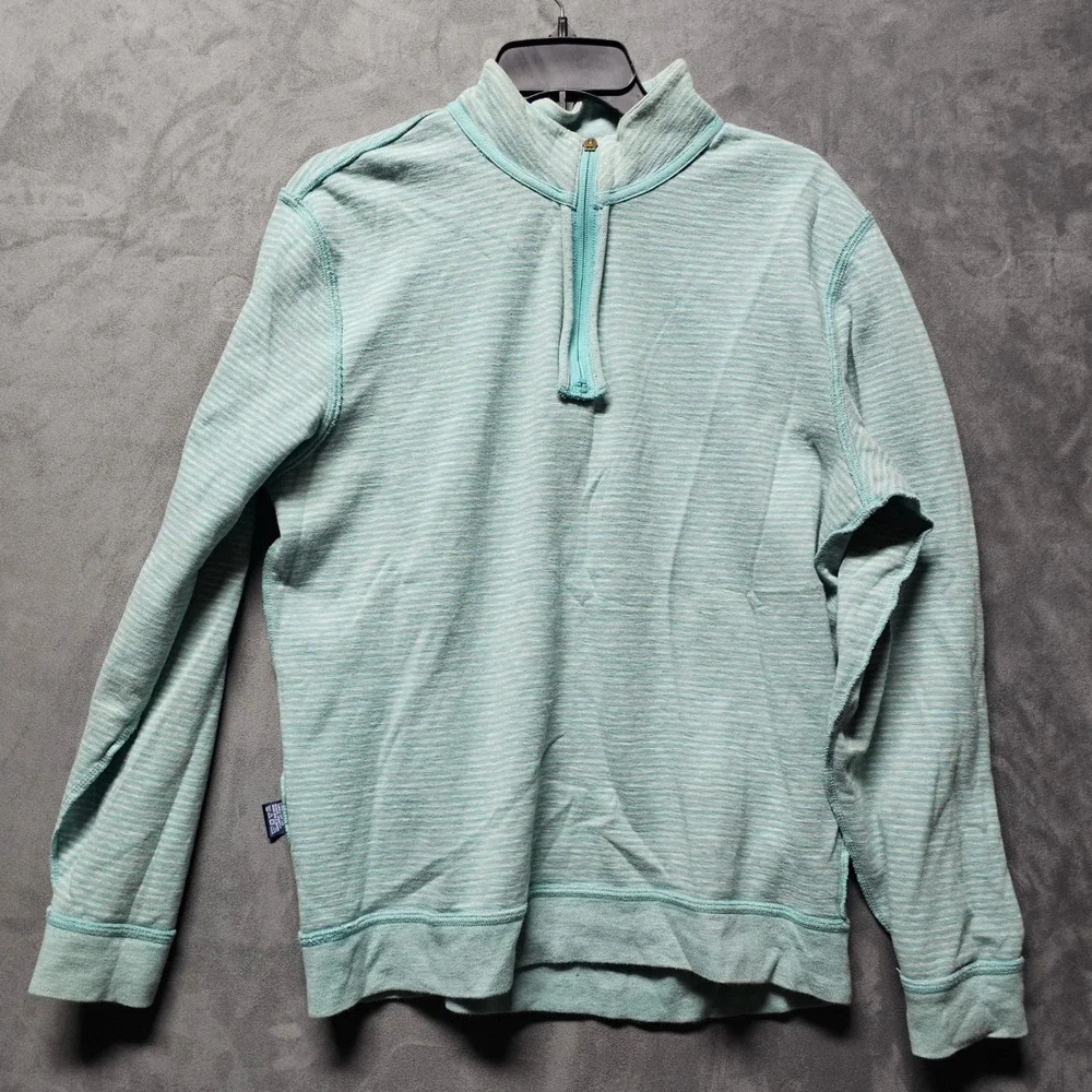 Oxford Mens Quarter Zip Pullover Mint Green Cotton Blend Sweater M X2-1098